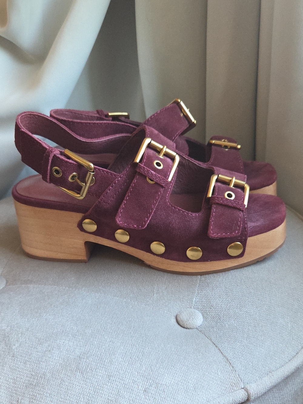 Charolotte Stone Clog Sandals Size 9 - Picture 2 of 7